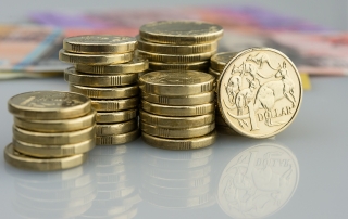 Stock Photo of Australian Money including Notes and coins